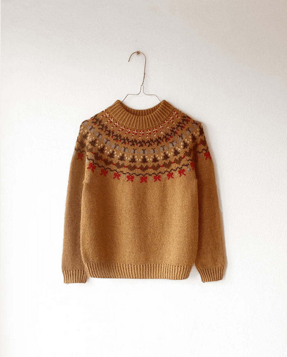 Kinderpullover gestrickt aus Organic Wool 1 & Deluxe Silk Mohair